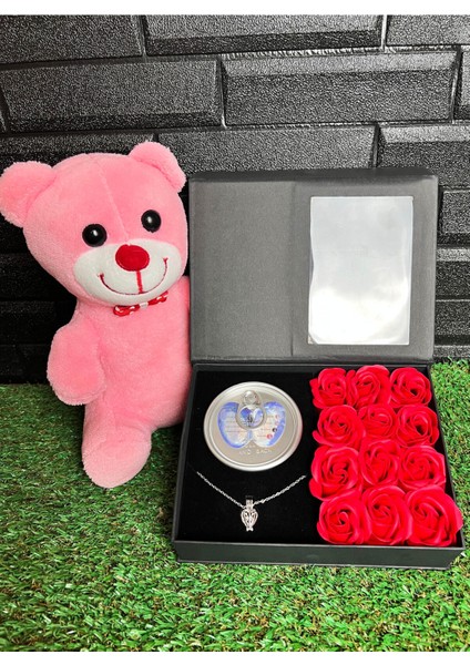 Pembe Ayıcık ve Inci Kolyeli Güllü Kutu, Sevgiliye Özel Hediye