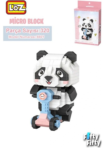 LZ8801 Panda Scooter Block Oyuncak 320 Parça