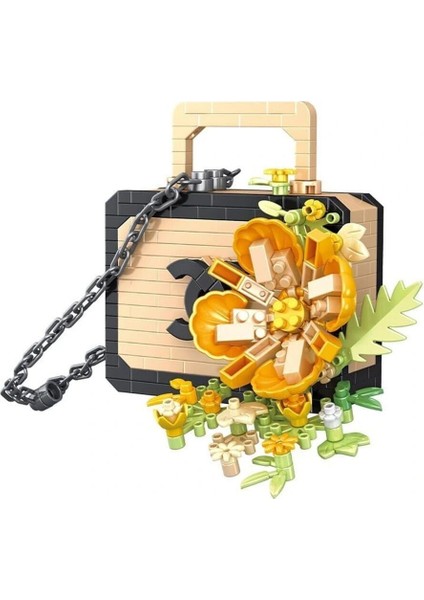 P1078 Panlos Çanta Buket Çiçek 484 Parça Block Oyuncak