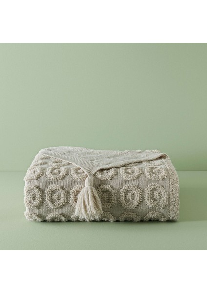 Taç Butik Patagonya Akrilik Throw Kum