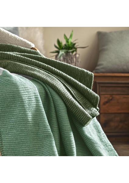 Taç Butik Patagonya Pamuklu Çift Kişilik Battaniye Yeşil fiyatları