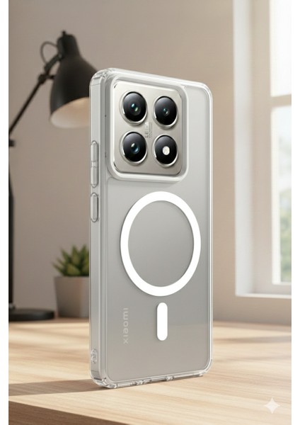Xiaomi Mi 14&14T Pro Uyumlu Kılıf Kamera Korumalı Magsafe Kablosuz Şarj Özellikli Arka Yüzey Kapak