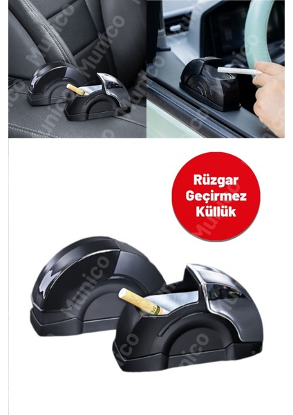 Parlak Yüzeyli Otomatik Kapaklı Araç Küllüğü, Sigara Düşmesini Önler