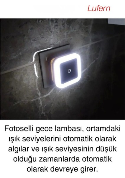 Fotoselli Gece Lambası Karanlıkta Otomatik Yanıp Sönen Aydınlığa Duyarlı Koridor Antre Loş LED Işık fiyatları