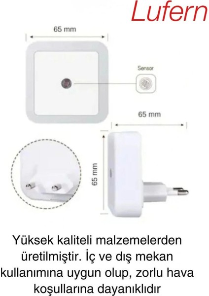 Fotoselli Gece Lambası Karanlıkta Otomatik Yanıp Sönen Aydınlığa Duyarlı Koridor Antre Loş LED Işık modelleri