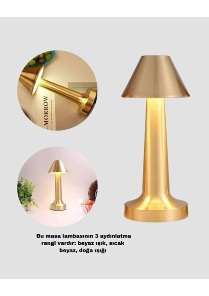 Kablosuz LED Masa Lambası 1800MAH 3 Renk Aydınlatma Dokunmatik fiyatları