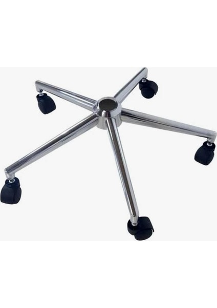 Müdür Yönetici Sekreter Büro Ofis Çalışma Oyuncu Koltuğu Krom Konik Yıldız Ayak + 5 Adet Tekerlek