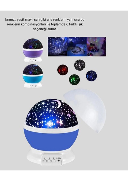 Çocuk Gece Lambası 6 Modlu Renkli LED Enerji Tasarruflu Masal Işığı fırsatları