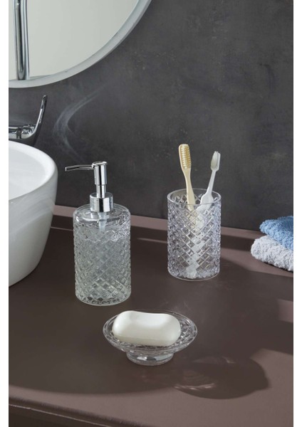 El Yapımı Cam Banyo Seti, 3'lü Kafes Model, Şık ve Dayanıklı Tasarım fiyatları