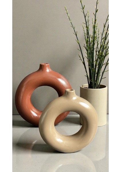 Iskandinav 2’li Halka Beton Vazo Seti fiyatları