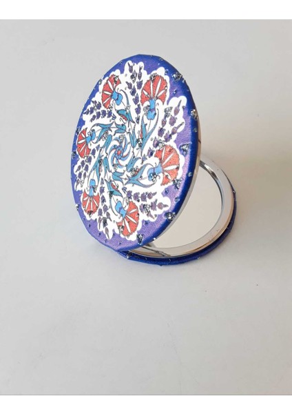 Şık Desenli, Taşlı, Çift Taraflı Yuvarlak Ince Makyaj Aynası fiyatları