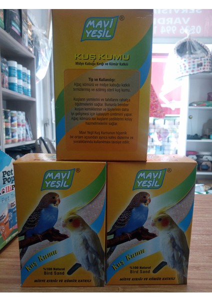 Midye ve Ağaç Kömürü Kuş Kumu 350 gr x 2 Adet