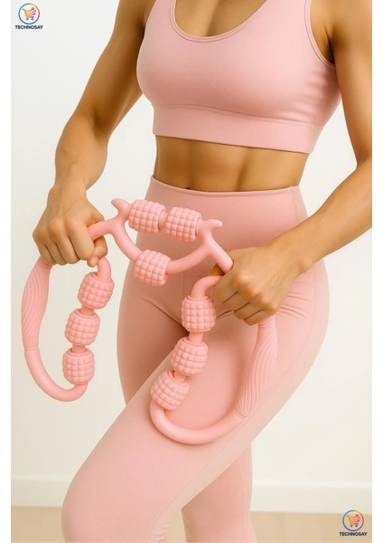 Kas Gevşetici Masaj Aleti 9 Tekerlekli Ayarlanabilir Lenf Drenaj Rulosu Bacak Kol Selülit indirimleri