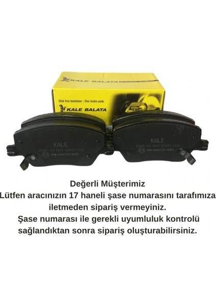 22397 Fiat Egea Ön Fren Balatası 2015 > 2022 1.3 Mjet 1.4 Benzin