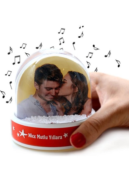 LED Işıklı "mutlu Yıllara" Kar Küresi ve Hediye Fotoğraf Çerçevesi