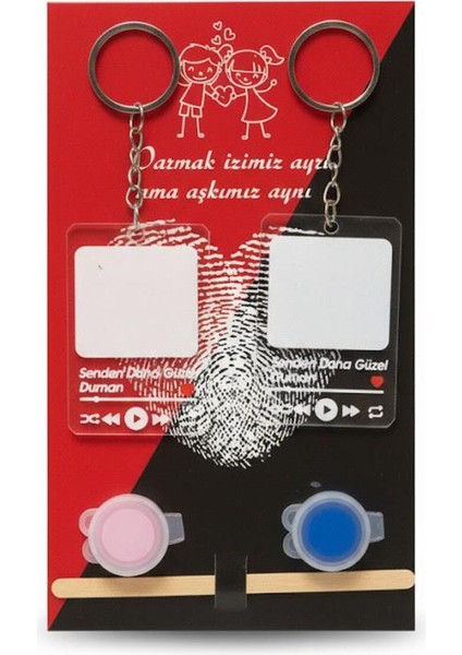 Sevgili Parmak Izi Anahtarlık Setiyle Hediye ve Dekorasyon Keyfi