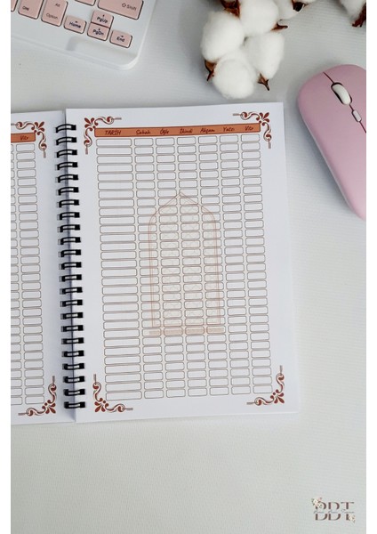 10 Yıllık Kaza Namazı Defteri , Yeşil Kahverengi Kapak / Takip Çizelgesi- A-5 Telli - Pvc Kapak fırsatları