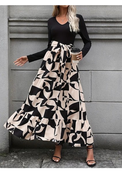 Egecen Kadın Uzun Kollu Bisiklet Yaka Uzun Elbise indirimleri