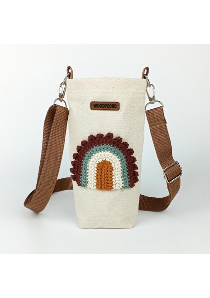 1 Litrelik Matara Termos Kılıfı El Örgüsü Gökkuşağı