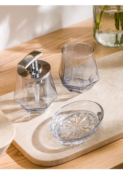 Şeffaf Cam Banyo Seti 3'lü, Şık ve Modern Tasarım fiyatları