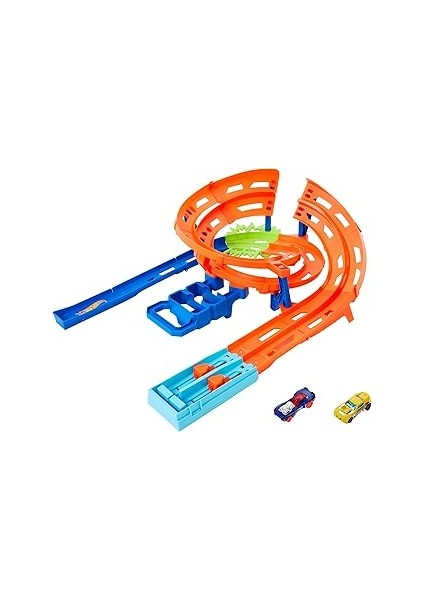Hot Wheels Ikili Yarış ve Akrobasi Pisti Hot Wheels Ikili Yarış ve Akrobasi Pisti, 2 Adet 1:64 Ölçe