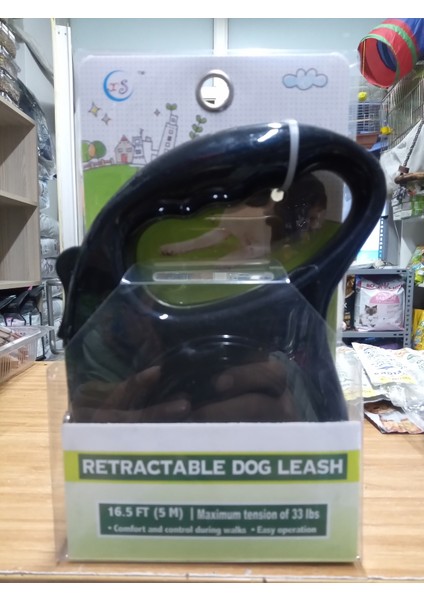 Classiz 5 Metre Otomatik Köpek Tasması Siyah