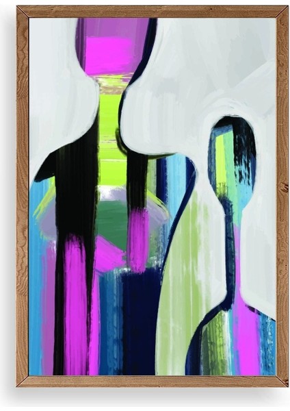 Soyut Ahşap Çerçeveli Tablo