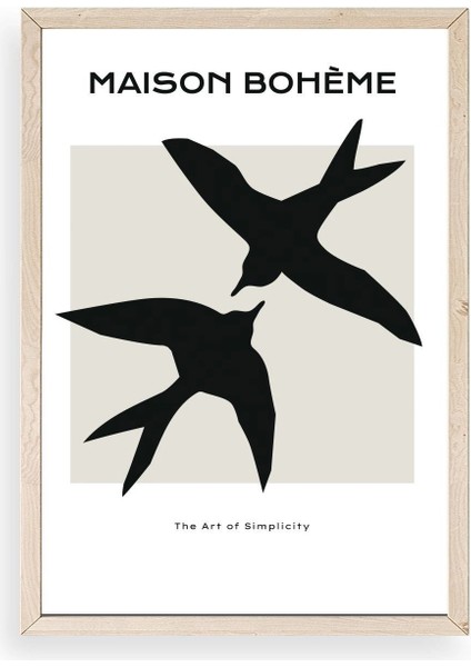 Kuşlar Ahşap Çerçeveli Tablo