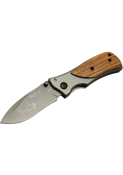 Buğz Eco Lounge Buck Family X35 Kahverengi Kamp Çakı 15CM- Manuel, Kemerlikli, Ahşap Sap