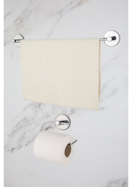 Krom Uzun Havluluk ve Peçetelik Seti, Banyo Aksesuarları, 2 Parça fiyatları