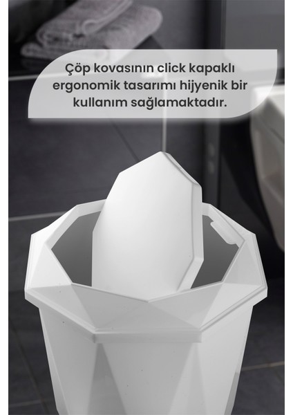 5 Parça Banyo Seti, Dekoratif Kapaklı Çöp Kovası ve Fırça Düzeni fiyatları