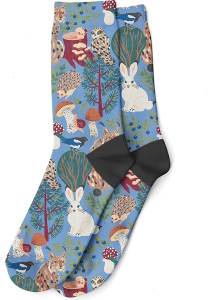 Dijital Tavşan Baskılı Soket Çorap fırsatları