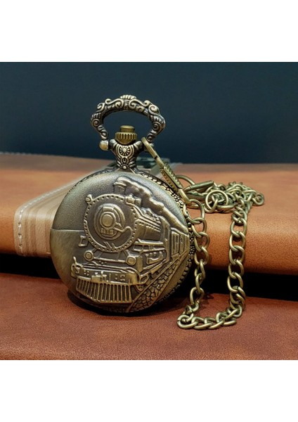 Köstekli Saat - Antika Tren Figürlü