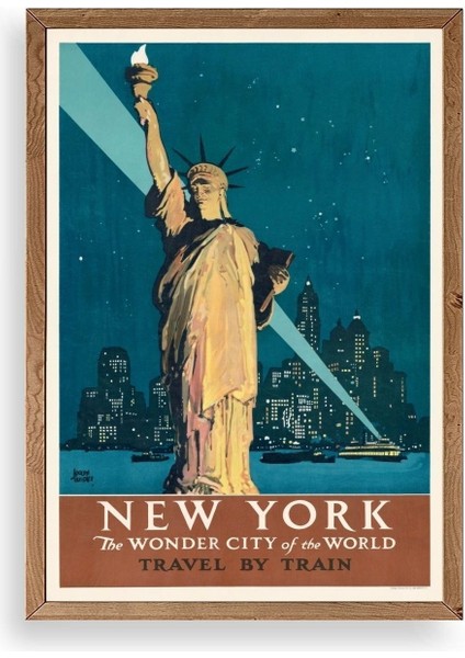 New York Ahşap Çerçeveli Tablo
