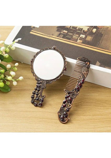 Tavuşkusu Desenli Makyaj Aynası ve Tarak Seti, Şık ve Kullanışlı Hediye fiyatları