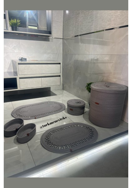 Doğal Jüt Hasır Banyo Seti, Çok Amaçlı ve Şık Dekorasyon Ürünü fiyatları