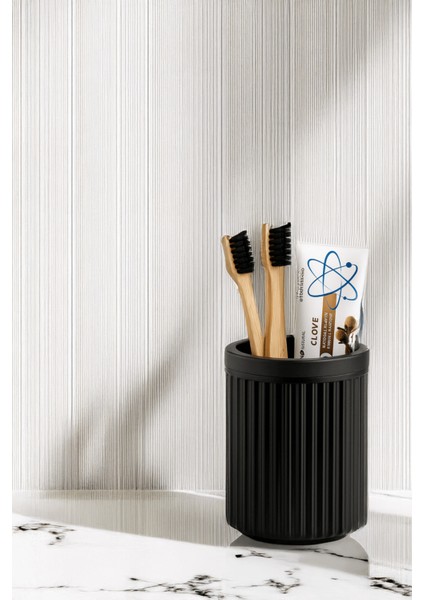 Şık Siyah 3 Parça Banyo Seti, Oval Akrilik Sabunluk ve Fırçalık Takımı fiyatları