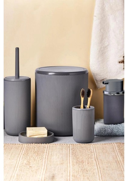 Renkli 5 Parça Banyo Seti, Dekoratif ve Şık Tasarım