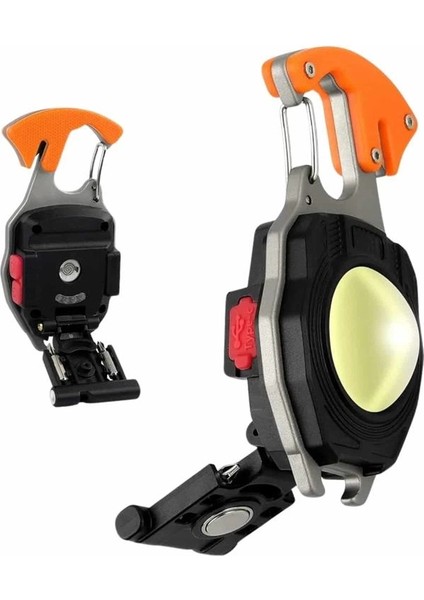 Bfs 7 Modlu Mini LED Lamba Anahtarlık USB Şarjlı Kamp Için Taşınabilir