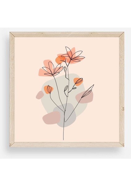 Çiçek Ahşap Çerçeveli Tablo