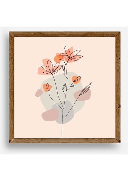 Çiçek Ahşap Çerçeveli Tablo