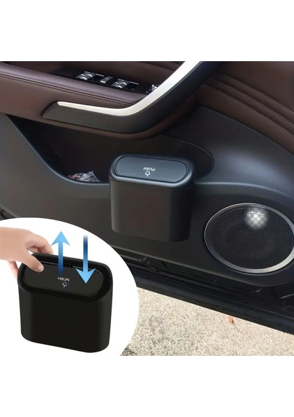 Araç Içi Takılarak Sabitlenebilen Kapaklı Çöp Kovası