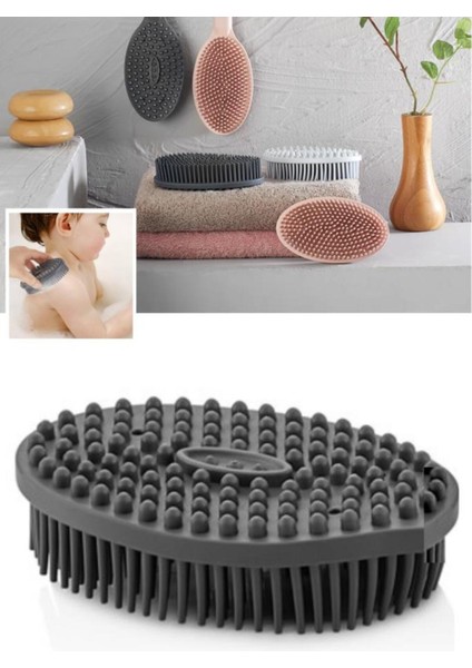 Yumuşak Çift Taraflı Vücut Masaj Fırçası, Sırt Kese, Banyo ve Duş Için