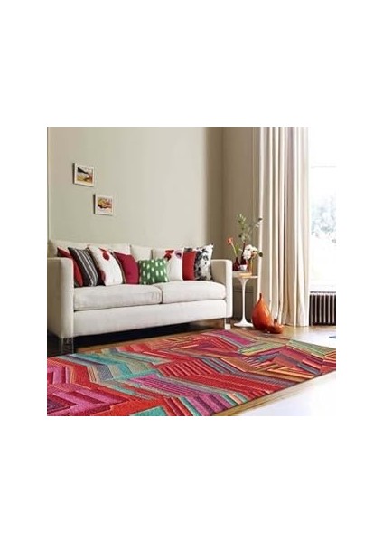 Dizayn Aubrees Desenli Pamuk Tabanlı Yıkanabilen Kaydırmaz Salon Halısı 80X200