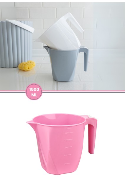 Şık Pembe 1,5 Lt Metal Maşrapa, Dayanıklı ve Kullanışlı Tasarım