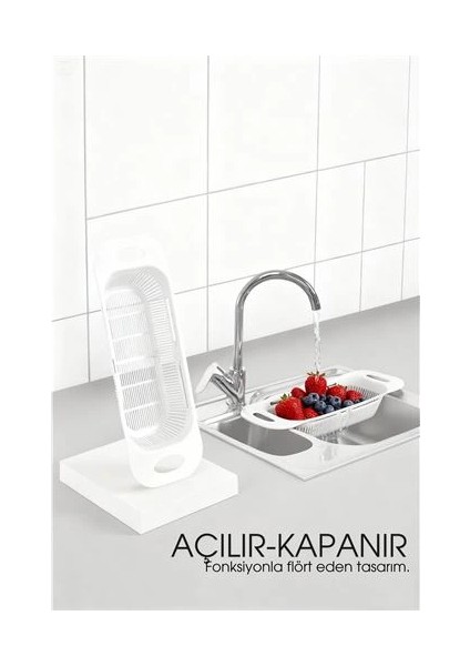 Ayarlanabilir Sürgülü Lavabo Süzgeci – Mutfak Için Pratik ve Şık Tasarım Beyaz fiyatları