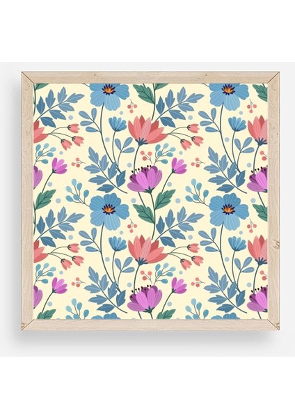 Çiçek Ahşap Çerçeveli Tablo