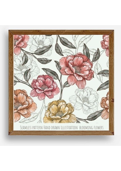 Gül Ahşap Çerçeveli Tablo