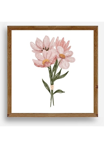 Çiçek Ahşap Çerçeveli Tablo