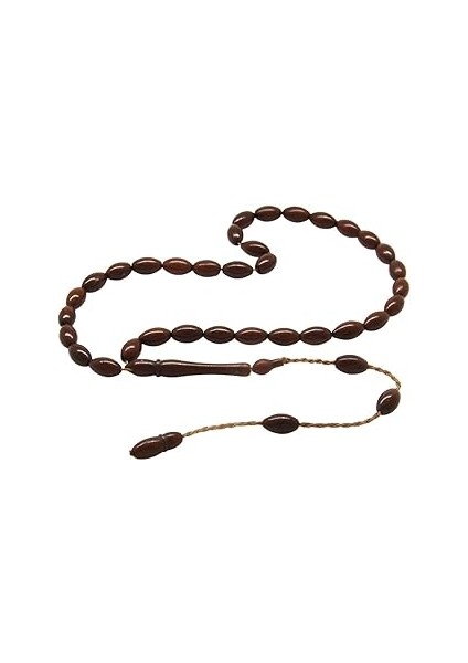 (Tesbihane) Sistemli Koyu Renk Arpa Kesim Fırınlanmış Kuka Tesbih